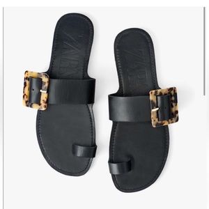 Zara Tortoiseshell Buckle Sandals